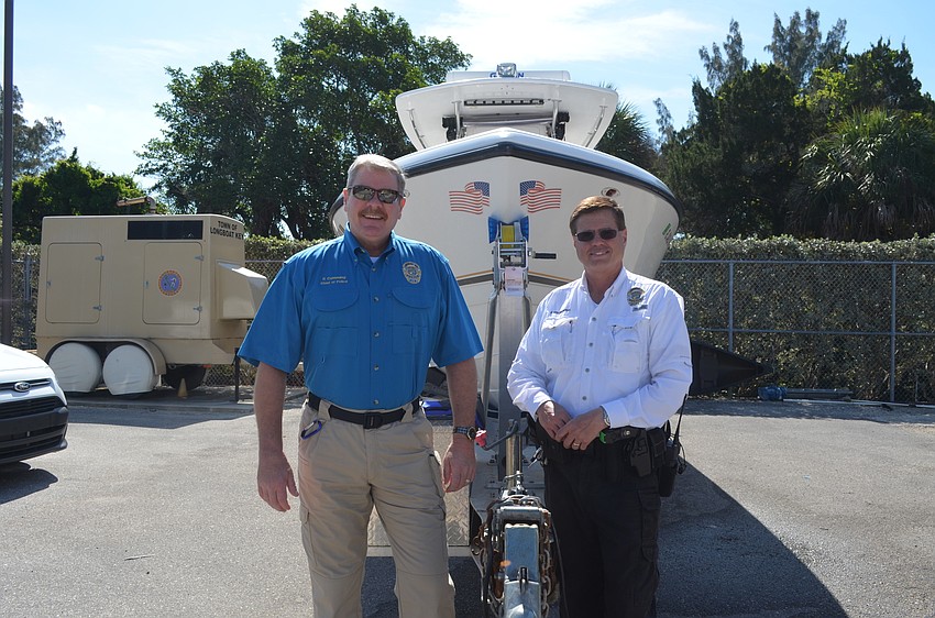 Chief of Police Pete Cummins and police officer Ed Kolodzieski