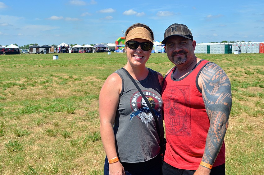 Martina and Todd Krege enjoy time in the sun during The Kat Crosby Band’s performance.