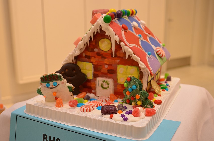 The Booker High School Key Club gingerbread house festival entry.