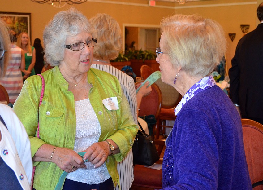 Rosemary Leas and Diane Clark chat before the event.