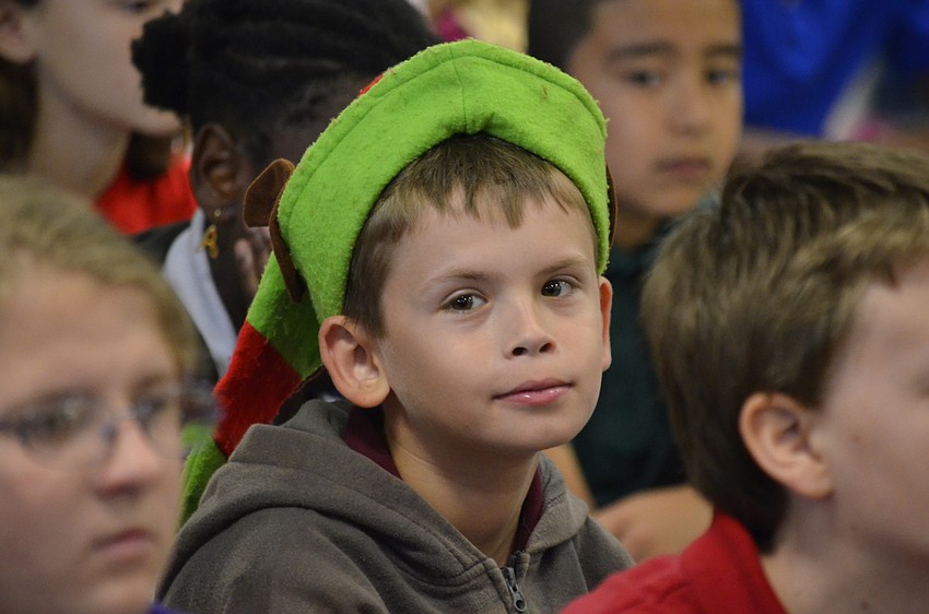Angelo Campanale donned a festive hat for school.