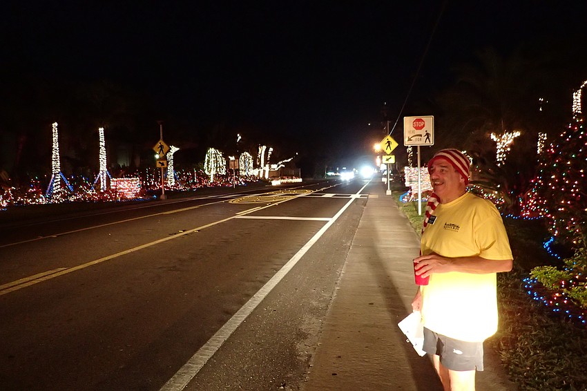 Michael Shay admires the lights...