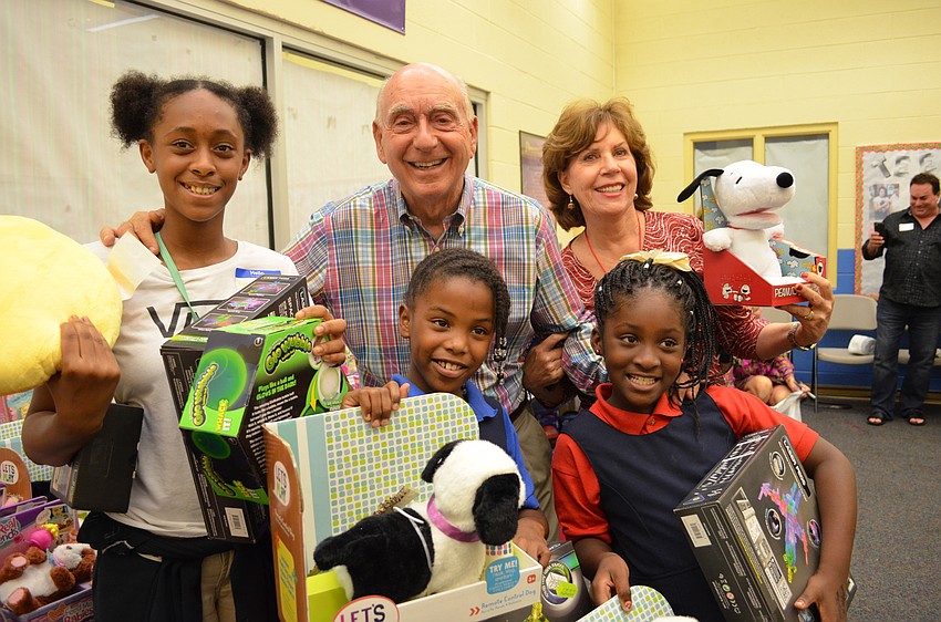 Dick and Lorrain Vitale with Amani Washington, Mykayla Graham and Cherish Williams