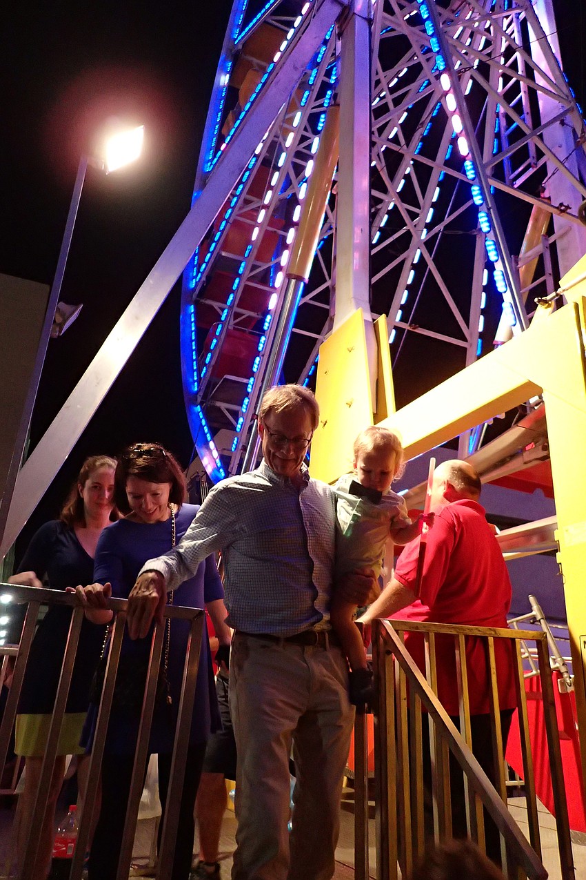 Disembarking (left to right): Elizabeth Patrick, Annie Patrick, Michael Patrick and Luke Mitchell.