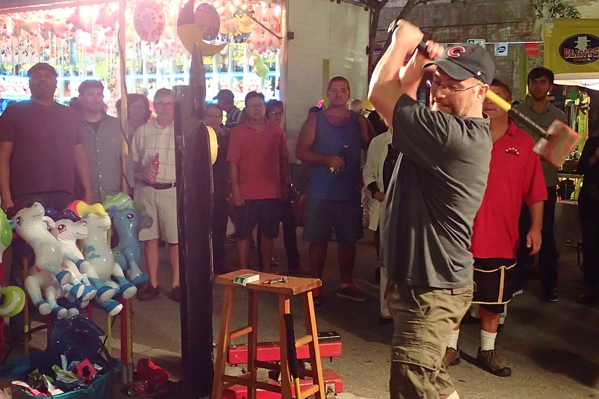 Rob Eisemon tests his strength