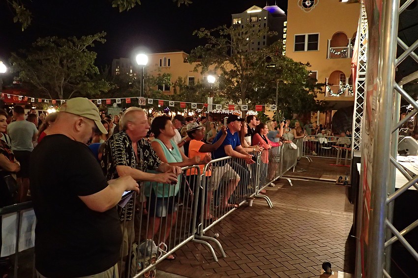 The crowd waiting for Big Night Out to take the stage.