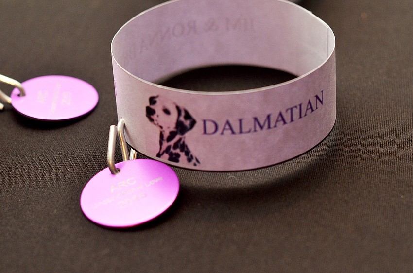 Guests at ARC’s Unconditional Love Gala wore nametag wrist bands resembling a dog tag.