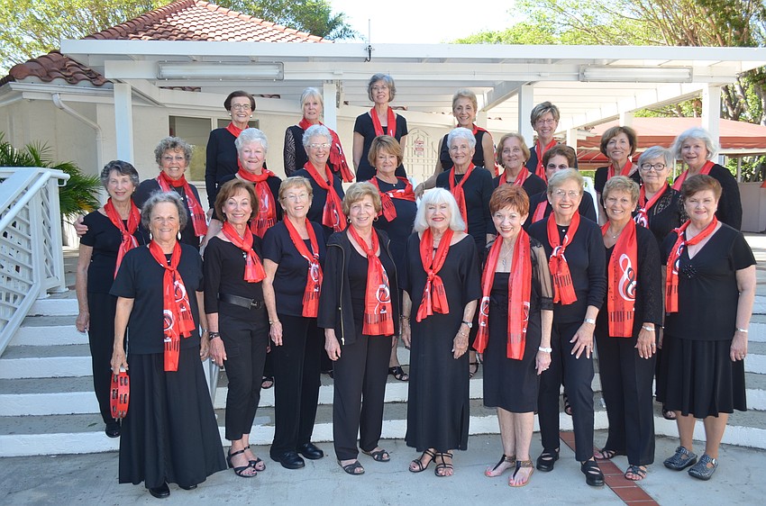 Twenty-five women make up the Key of Sea chorus.