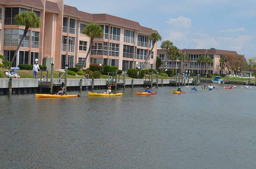 Six boats and 10 kayaks are blessed.