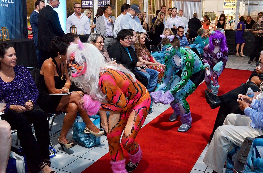 Handpainted models walked the catwalk at Felines and Fenders.