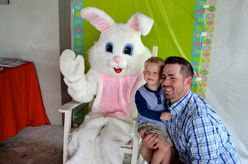 Luke Hayes prefers his father, Ryan's, lap.