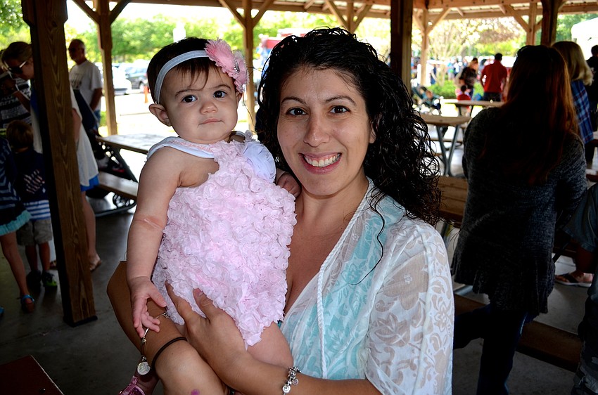 Sofia Jackson and her mother, Andrea, show off their Easter outfits.