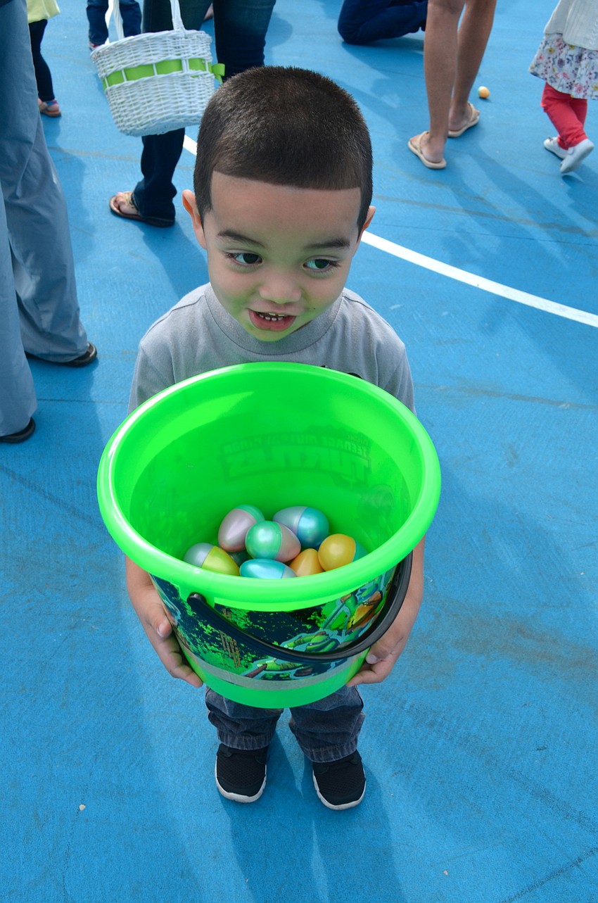 Anthony Rodriguez is proud of his loot.