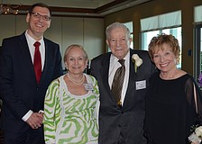 Featured speaker Gil Tamary, Co-Chair Alice Berkowitz, honoree Sam Shapiro and Co-Chair Shari Kaplan Paler