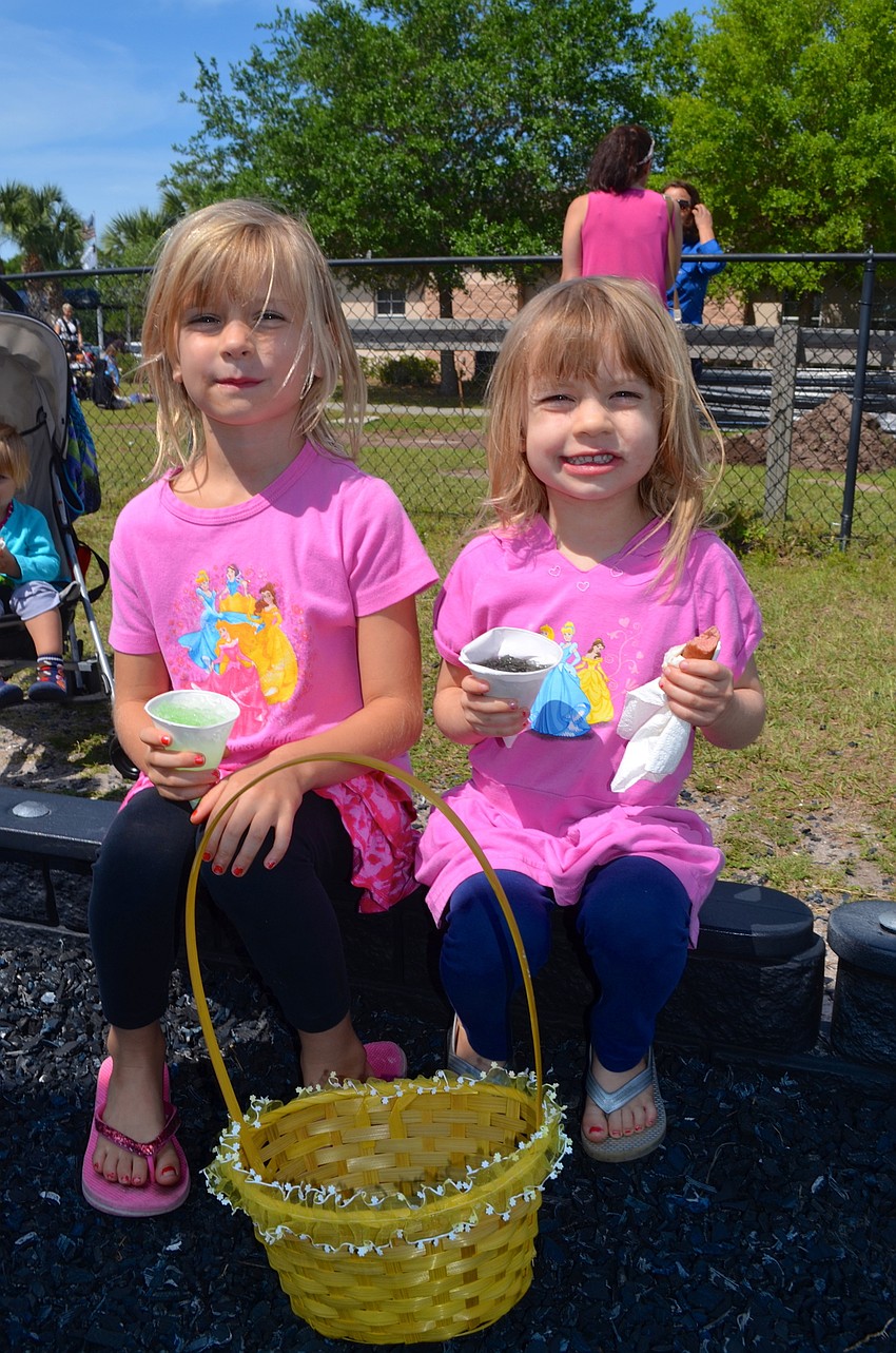 Sisters Zoey and Isabella Carlson agree that getting candy was their favorite part of the day.