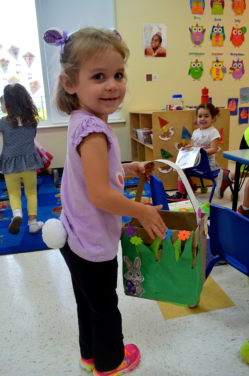 Lilyan Krzysiak says her favorite part of Easter is the Easter Bunny.