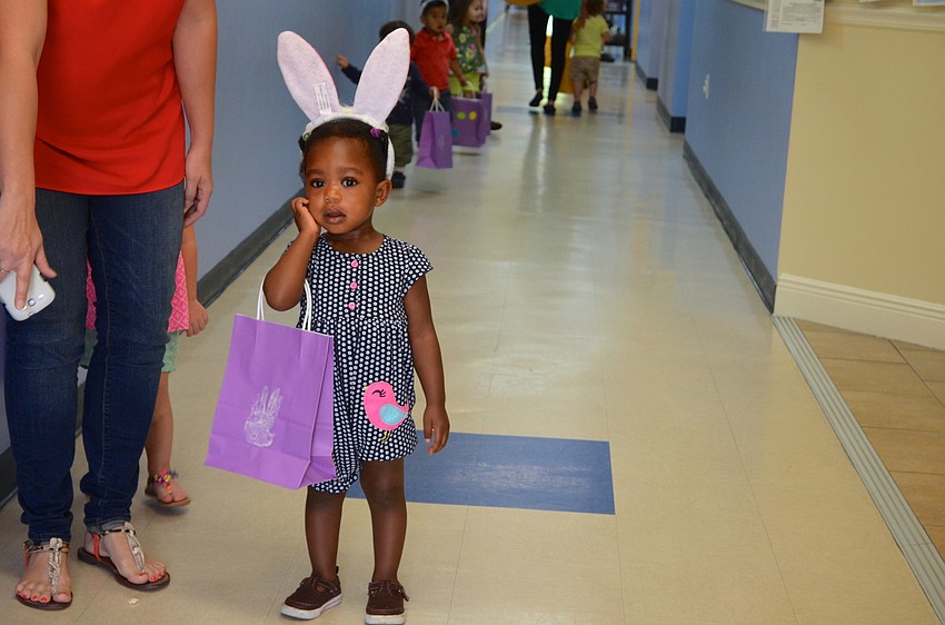 Edinam Agudu decides whether to go outside and search for Easter candy.