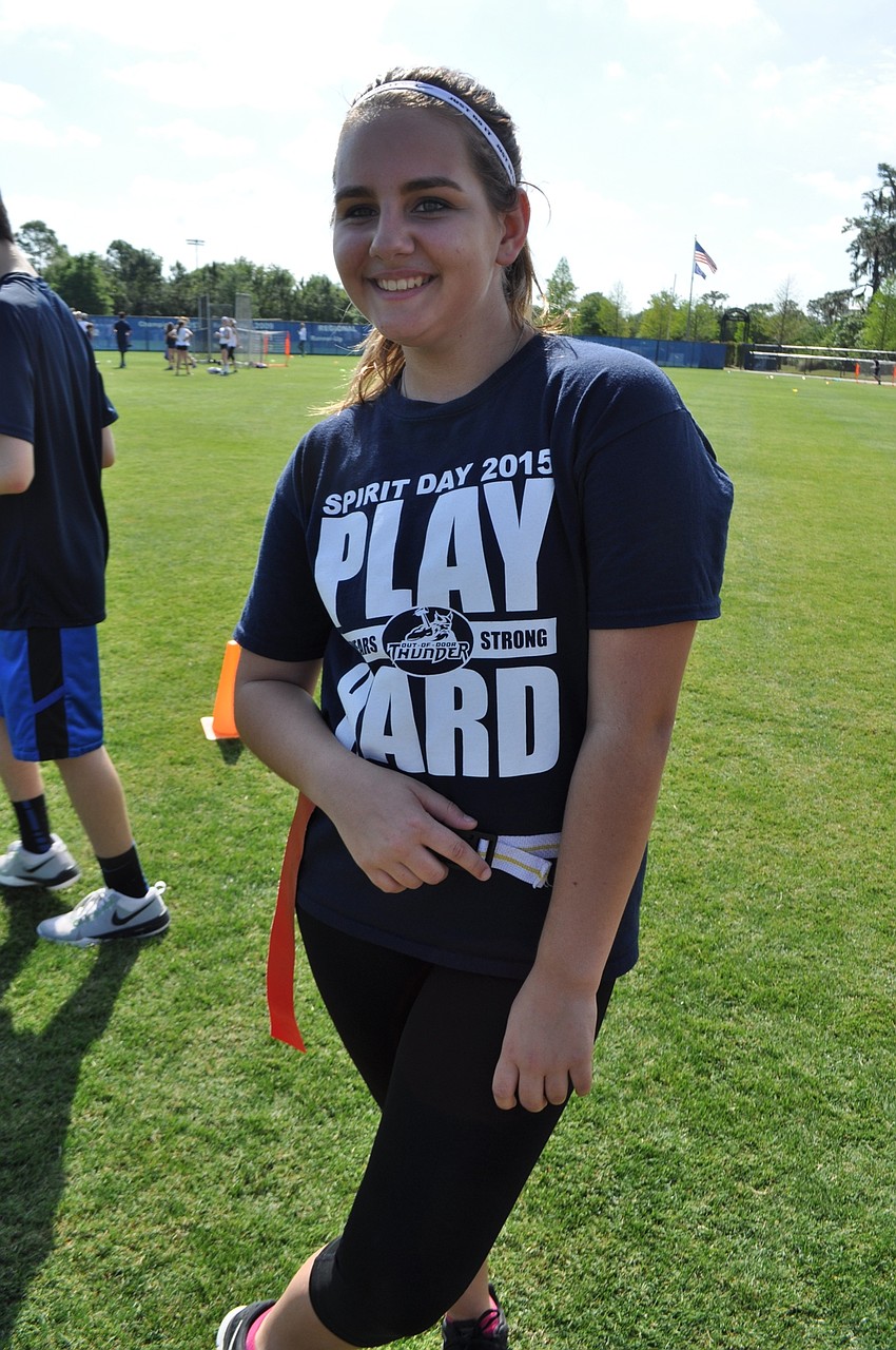 Chelsea Lea, 12, prepares for capture the flag.