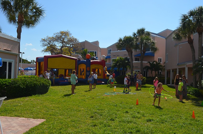 The event included hula hooping and bounce castles.