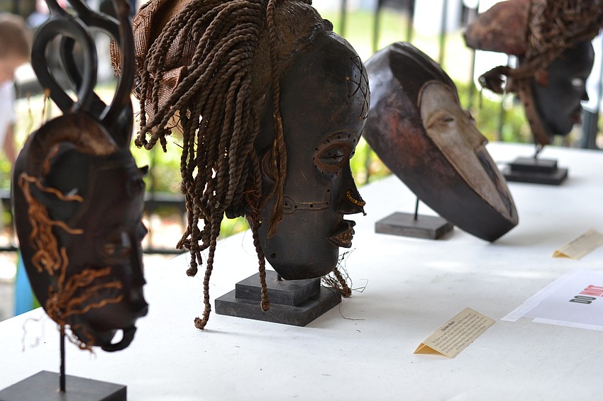 Masks from Nontando home décor that are originally from Africa were on display.