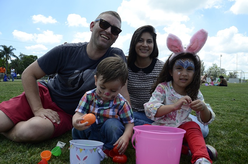 Daniel and Liz Perez with their kids, Marcelo, 3, and Sofia, 4. It was Marcelo's first egg hunt.