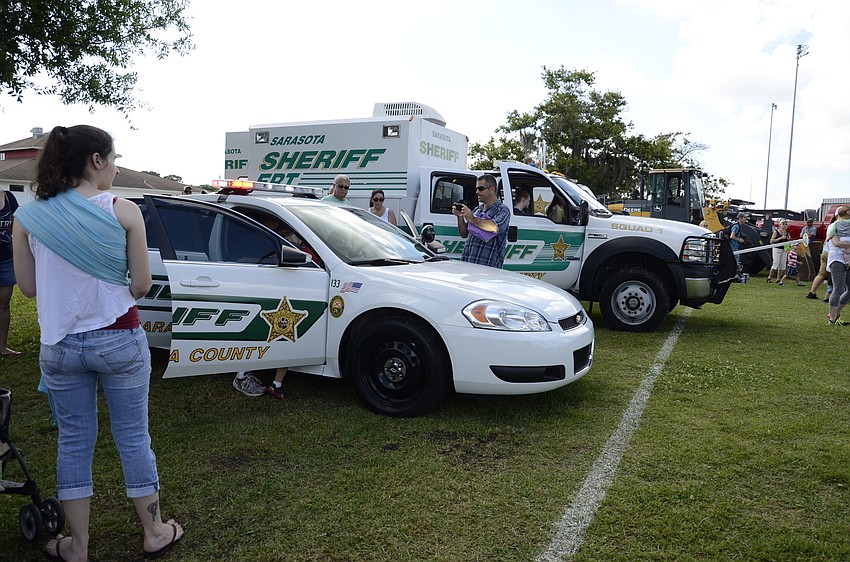 The Sheriff's Office brought out a few vehicles for the kids to explore.