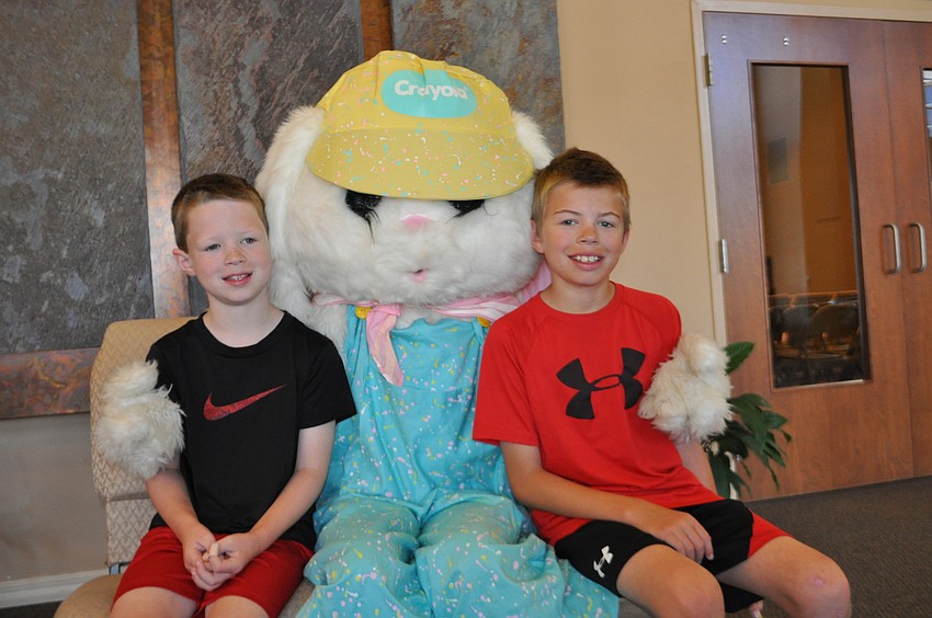 Colin and Austin Ziarno make sure to visit the Easter Bunny.