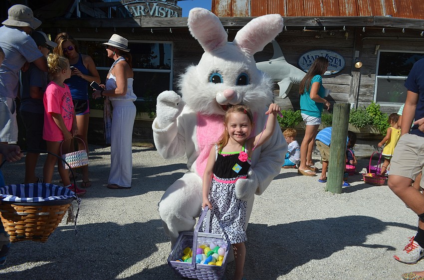 Abigale Bloch, 4, with the Easter Bunny