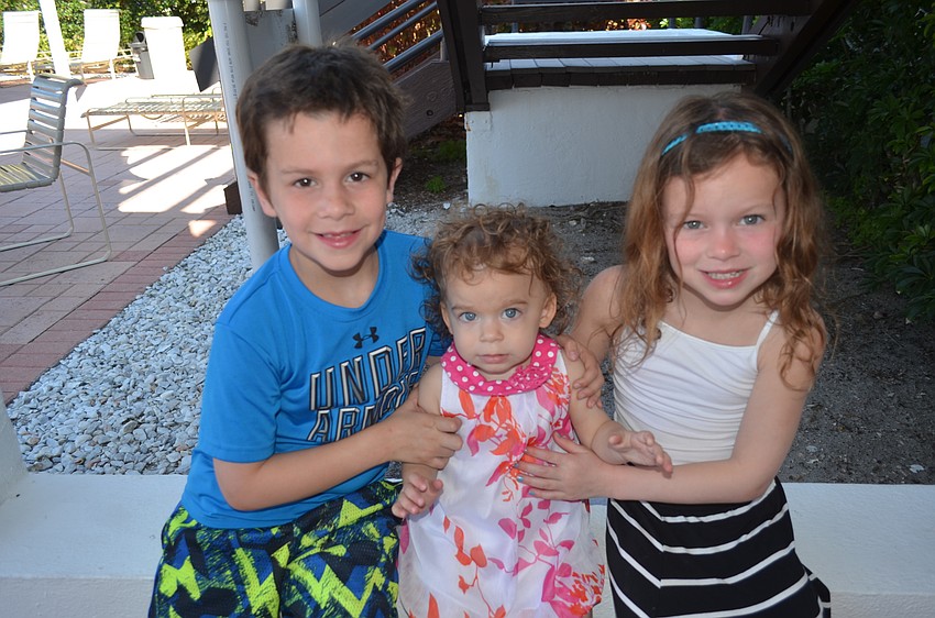 Peter Turner, 8, with Kaitlyn, 6, and Morgan Humphreys, 19 months