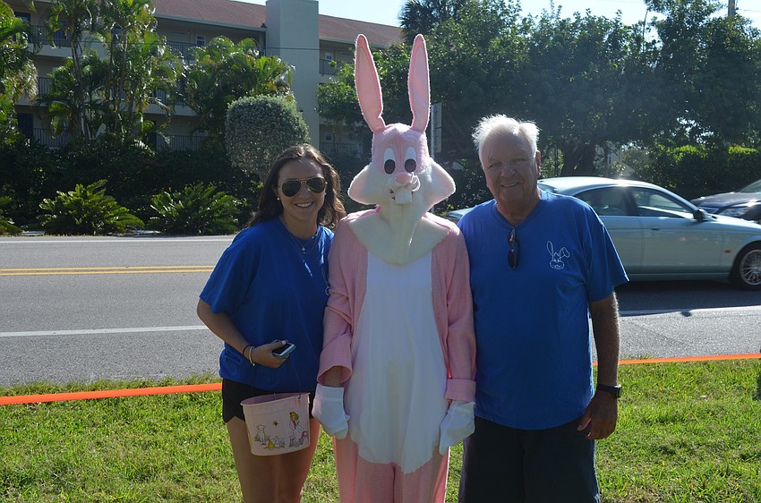 Cassidy Hughes and Ed Ryan with the Easter Bunny