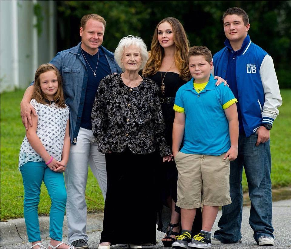 Jenny Wallenda is pictured with her grandson, Nik Wallenda, and his family. Jenny Wallenda died Friday at 87 years old. Courtesy photo.