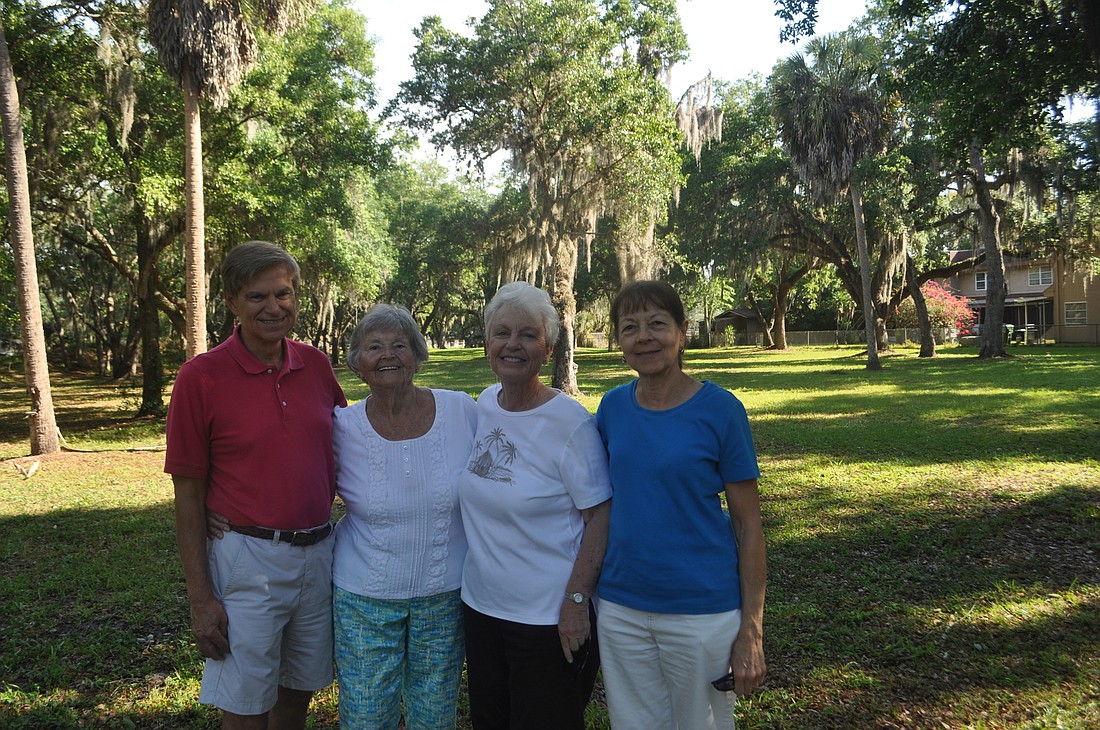 Norm Dumaine, Millie Small, Joyce Burnham and Renee Gluvna are four of five residents living near Fruitville Road Park who have led a charge to save â€” and improve â€” the parkland. Photo by David Conway