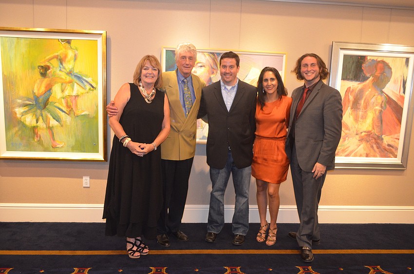 Patti Lowe, Art Committee Head Al Lowe, artist Tim Jaeger, Leymis Bolanos Wilmott, co-director of Fuzion, and Jason Webb, graphic designer and marketing associate at the Sarasota Ballet