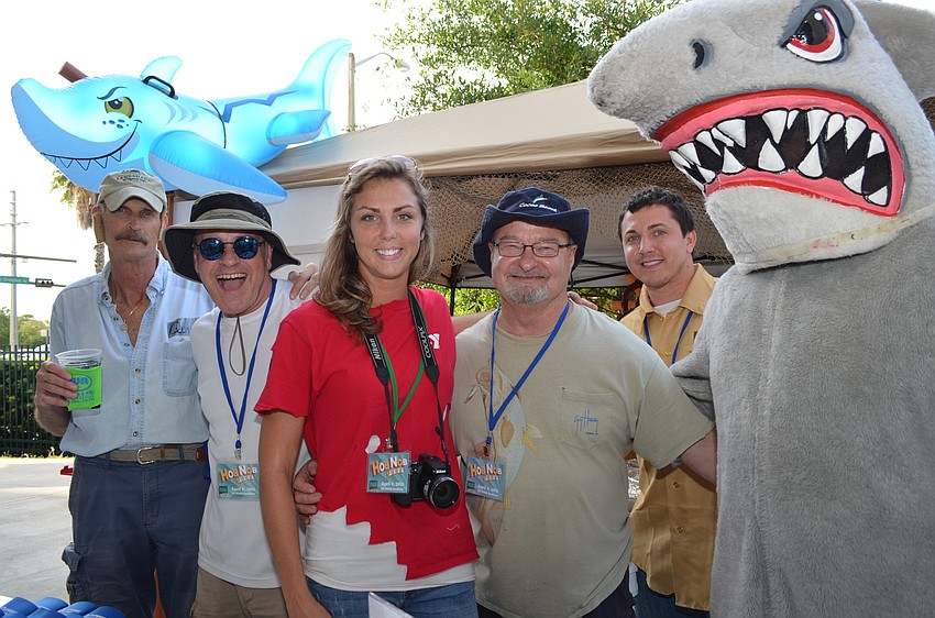 Dick Dobkins, Gus Maragliano, Rachel Rzymek, Mike Crawford, Justin Cichowski and Scott Barrett of Compass Self Storage dressed as the cast of “Jaws.”
