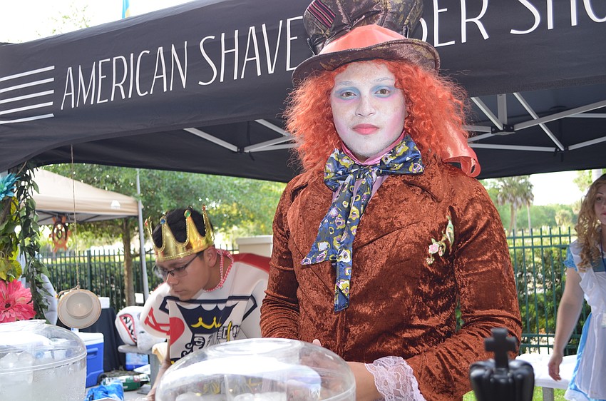 Justin Rosado of American Shave dressed as the Mad Hatter from “Alice in Wonderland.”