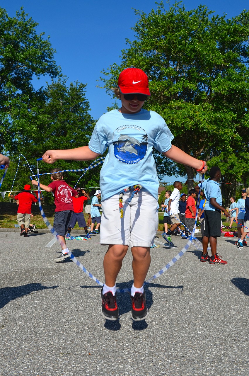 Brandon Stoddart jumps as fast as he can.