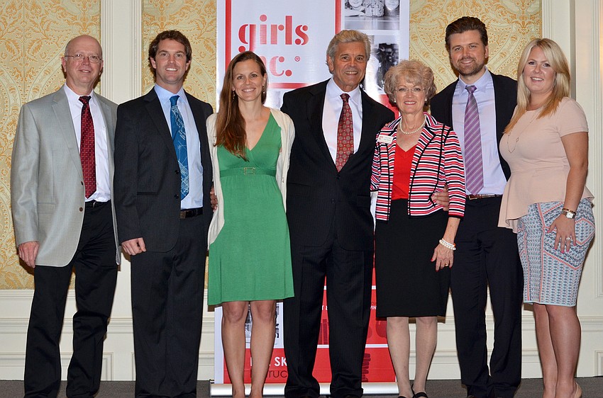 Calvin Burnett, Ben and Ashlee Hutchens, Dan and ‘Champion for Girls’ Award Recipient Sherry Watts and Danny and Fondren Watts