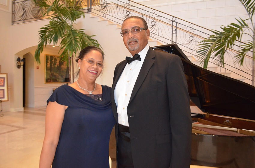 Gail and James Lawrence arrive just in time for the event's main speaker.