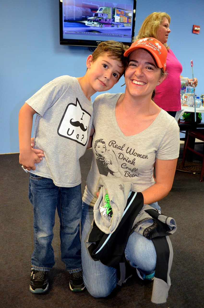 Wyatt Forsyth and his mother, Rachel, arrive just in time for ice skating.