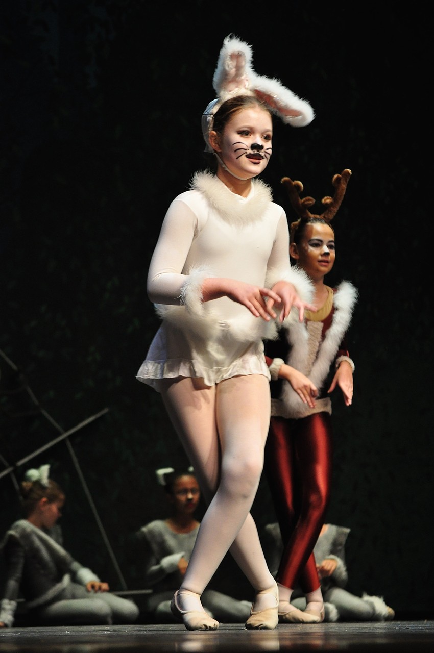 Shea Murphy dances as a bunny.