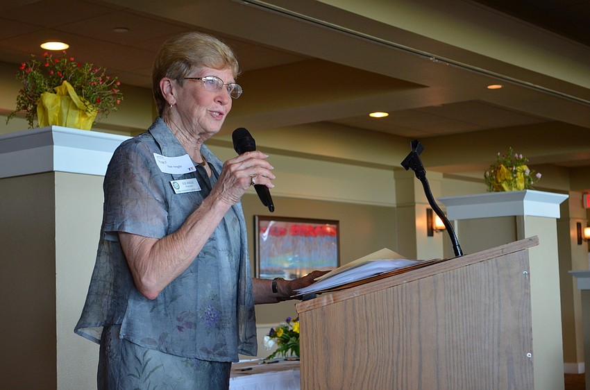 Florida Federation of Garden Clubs President Sue Angle addresses guests.