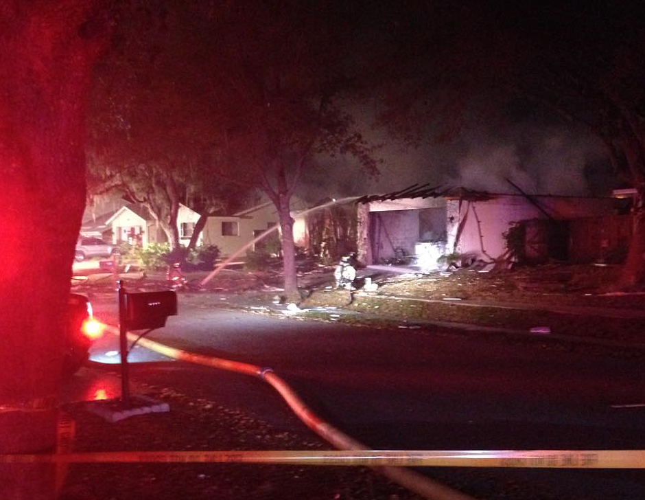 The Sarasota County Fire Department responded to an explosion at 2141 Cork Oak Street at 9:24 p.m. Thursday.