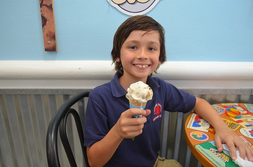 “It’s free, and I like it,” Preston Milligan, 9, said. Milligan’s favorite flavor is cookie dough.