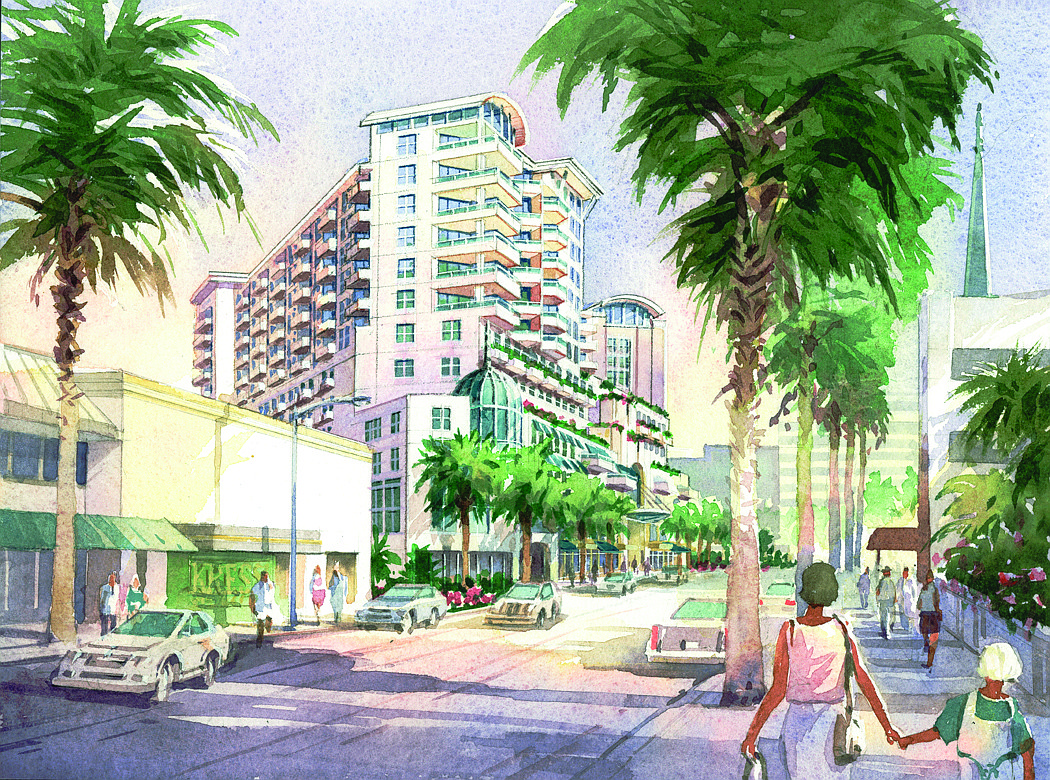 In 2005, Isaac Group Holdings released this rendering depicting phase two of its Pineapple Square project. It now wants to sell its land and entitlements for the area to another developer. File rendering