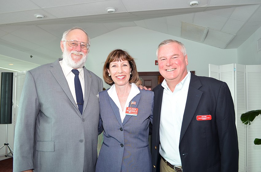 Commissioner Stan Zimmerman, Commissioner Eileen Normile and Sarasota Republican Club President Jack Brill