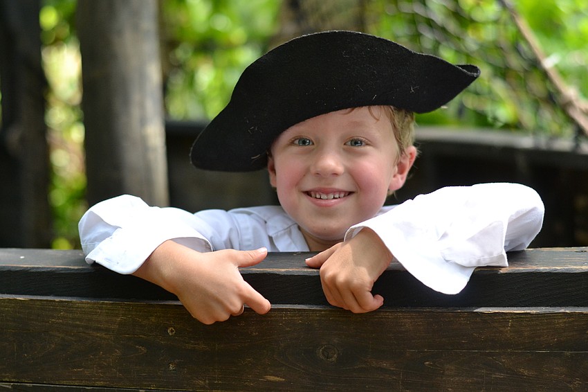 Marcus Csekits takes a break from crafts on the pirate ship. When asked his name, he replied “Captain Jack Sparrow.”