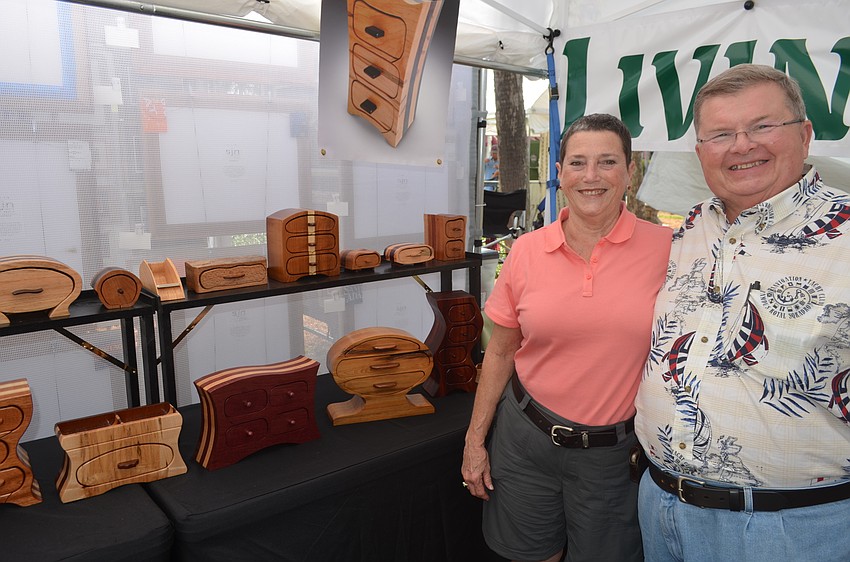 Woodcarvers Faye and Jack Farley