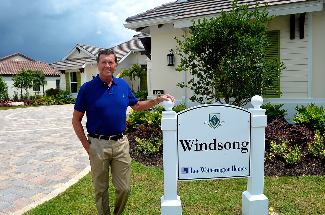 Lee Wetherington, founder of Lee Wetherington Homes, pictured in front of the Windsong model that the company unveiled earlier this year. Wetherington was one of the original six homebuilders invited to build out Lakewood Ranch. Photo by Amanda Sebastiano