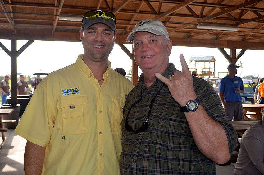 Jason Bartz and Bob Turner wait for the shooting to start.