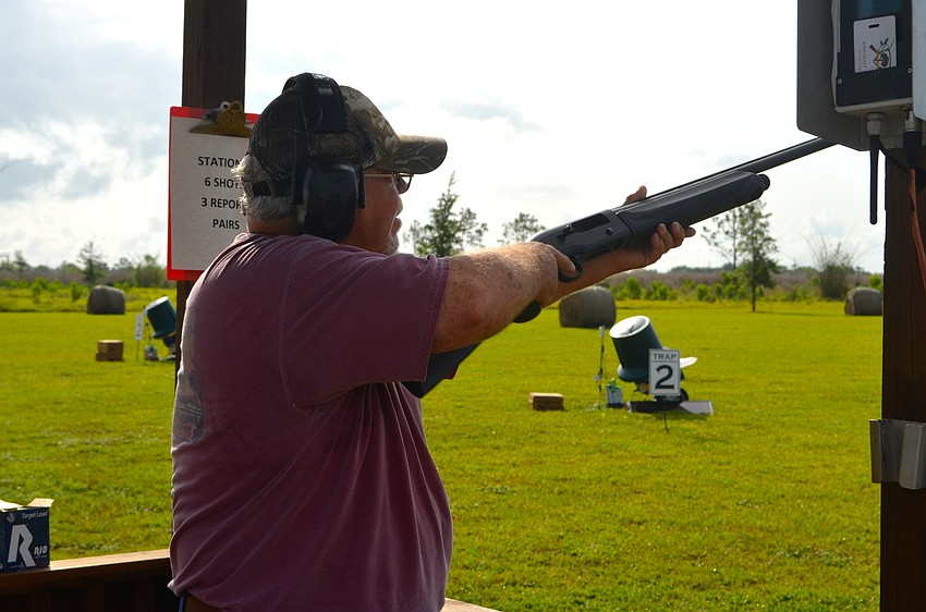 Tim Wallace hit half of the clays that launched in the air.